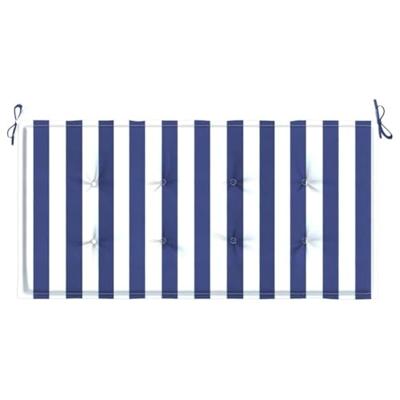 Tuinbankkussen gestreept 120x50x4 cm oxford stof wit en blauw