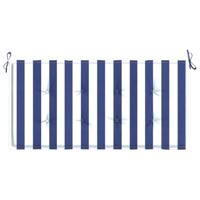 VidaXL Tuinbankkussen gestreept 120x50x3 cm oxford stof wit en blauw - thumbnail