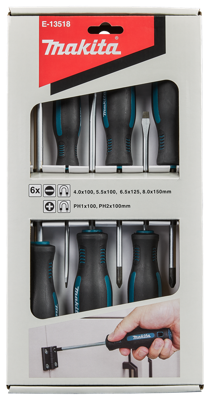 Makita Accessoires Schroevendraaierset 6-delig PH/SL - E-13518 E-13518 Makita Accessoires Schroevendraaierset 6-delig PH/SL - E-13518 E-13518