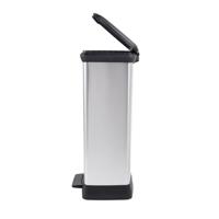 Curver deco bin duo prullenbak 23 liter + 23 liter rechthoekig zilver metallic - thumbnail