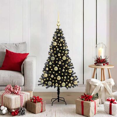 VidaXL Kerstboom met 150 led met standaard zwart 120 cm pvc VidaXL Kerstboom met 150 led met standaard zwart 120 cm pvc