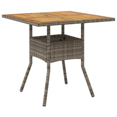 3-delige Tuinset met kussens poly rattan en glas grijs - thumbnail