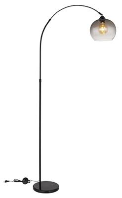 Globo Zwarte booglampNewcastle bol smoke glas - 58227BS