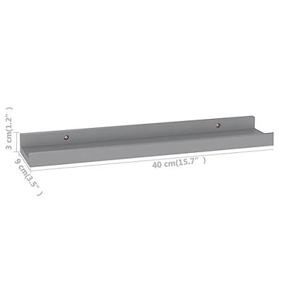 VidaXL Wandschappen 4 st 40x9x3 cm grijs VidaXL Wandschappen 4 st 40x9x3 cm grijs