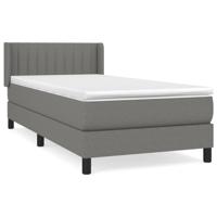 Boxspring met matras stof donkergrijs 140x190 cm - thumbnail
