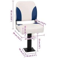 VidaXL Bootstoel 2 set inklapbaar 41x36x48 cm blauw en wit - thumbnail