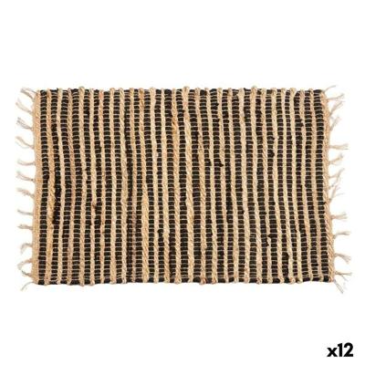 Tapijt Gift Decor Zwart Natuurlijk Strepen 60 x 1 x 90 cm (12 Stuks)
