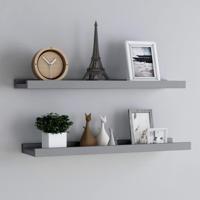 VidaXL Fotoplanken 2 st 80x9x3 cm mdf grijs - thumbnail