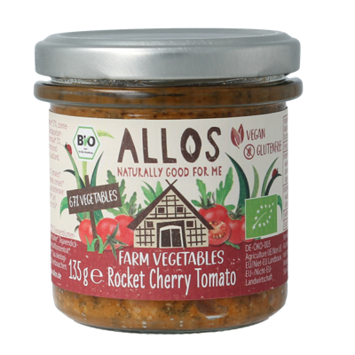 Allos Groentepread Rucola Cherry Tomaat Allos Groentepread Rucola Cherry Tomaat