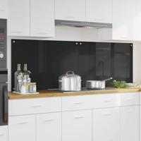 VidaXL Keuken achterwand 2 pcs zwart 90 x 60 cm gehard glas - thumbnail