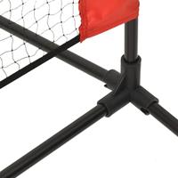 VidaXL Tennisnet 600x100x87 cm polyester zwart en rood - thumbnail