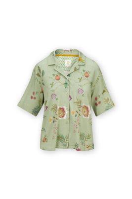 Pip Studio Pip Studio Flora Short Sleeve Top La Dolce Vita Light Green S