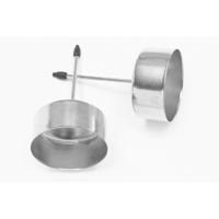 Theelichthouders met pin zilver 2 stuks - thumbnail