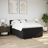 Boxspring met matras stof zwart 140x200 cm - thumbnail