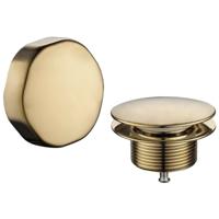 Wiesbaden Doblar Badafvoer met Overloop - Geborsteld Messing - thumbnail