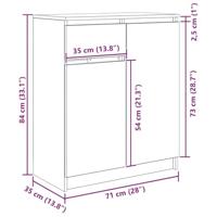 Dressoir lade 71x35x84 cm spaanplaat artisanaal eikenkleurig - thumbnail