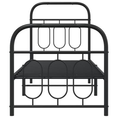 Bedframe met hoofd- en voeteneinde metaal zwart 75x190 cm Bedframe met hoofd- en voeteneinde metaal zwart 75x190 cm