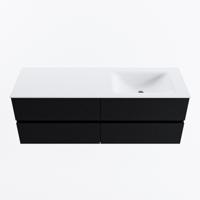 MONDIAZ VICA 140cm badmeubel onderkast Urban 4 lades. Wastafel CLOUD rechts zonder kraangat, kleur Talc. - thumbnail