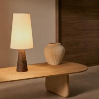 Kave Home Tafellamp 'Amire' Mangohout en stof, 50cm - thumbnail