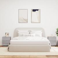 Nachtkastjes met LED-verlichting 2 st bewerkt hout grijs sonoma - thumbnail