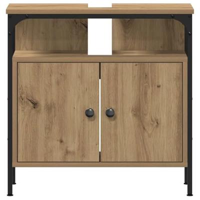 Wastafelkast 60x30x60 cm spaanplaat ambachtelijk eikenkleurig