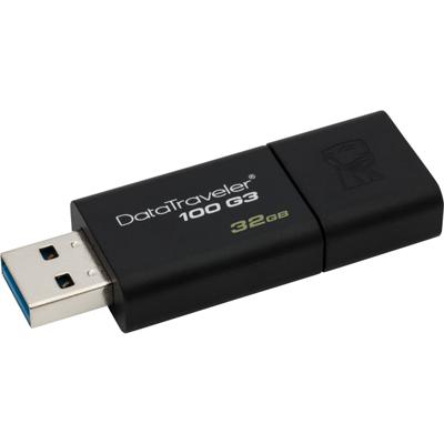 Kingston Technology DataTraveler 100 G3 USB flash drive 32 GB USB Type-A 3.2 Gen 1 (3.1 Gen 1) Zwart Kingston Technology DataTraveler 100 G3 USB flash drive 32 GB USB Type-A 3.2 Gen 1 (3.1 Gen 1) Zwart