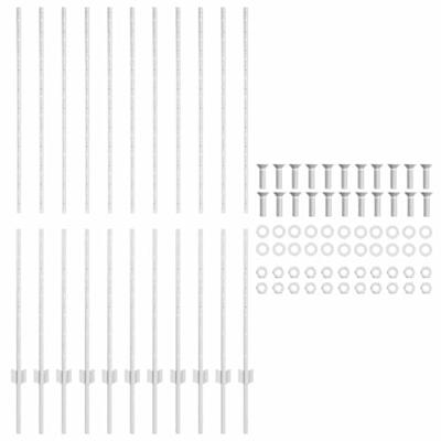 VidaXL Afrasteringspaal 11 pcs zilver 150 cm staal VidaXL Afrasteringspaal 11 pcs zilver 150 cm staal