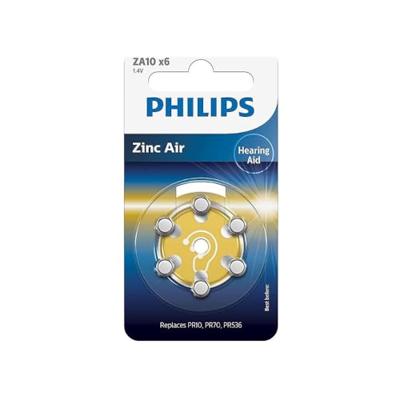 Philips Zink Batterijen - Set van 6 - 1.4V - 90 mAh Philips Zink Batterijen - Set van 6 - 1.4V - 90 mAh