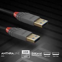 LINDY USB-kabel USB 3.2 Gen1 (USB 3.0 / USB 3.1 Gen1) USB-A stekker, USB-A stekker 1.00 m Zwart 36751 - thumbnail