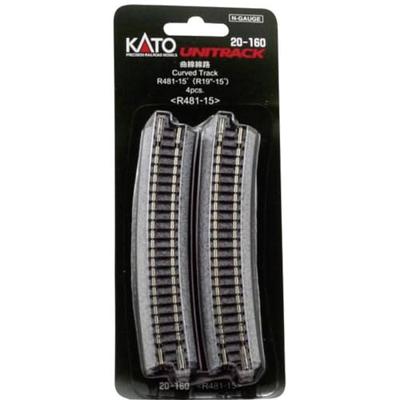 N Kato Unitrack 7078109 Gebogen rails 15 ° 481 mm 4 stuk(s)