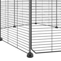 VidaXL Huisdierenkooi met deur 8 panelen 35x35 cm staal zwart - thumbnail