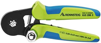 Rennsteig Werkzeuge Crimpzange 180mm 0,08-2x10mm² für 6kant-Crimpprofil 610 286 3 Krimptang Adereindhulzen 0.08 tot 16 mm²