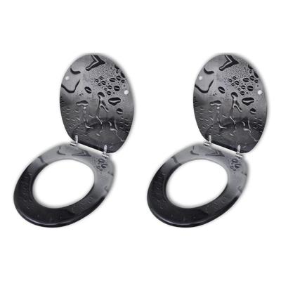 Toiletbrillen met deksels 2 st water MDF