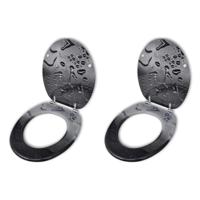 Toiletbrillen met deksels 2 st water MDF - thumbnail