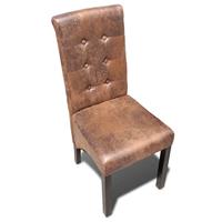Eetkamerstoelen 2 st kunstleer bruin - thumbnail