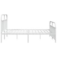 Bedframe met hoofd- en voeteneinde metaal wit 193x203 cm - thumbnail