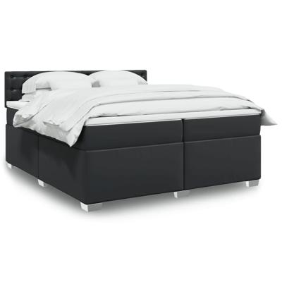 Boxspring met matras kunstleer zwart 200x200 cm