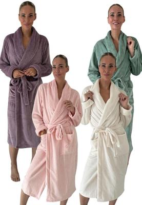 Badjas dames LingaDore - fleece - 4 kleuren-roze-l/xl