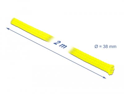 Delock Gevlochten slang rekbaar 2 m x 38 mm geel