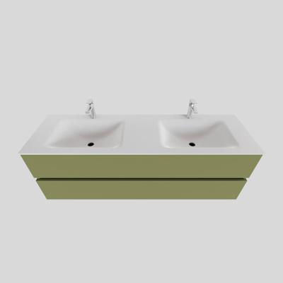 Badkamermeubel Solid Surface BWS Oslo 150x46 cm Dubbel Mat Groen (2 kraangaten) Badkamermeubel Solid Surface BWS Oslo 150x46 cm Dubbel Mat Groen (2 kraangaten)
