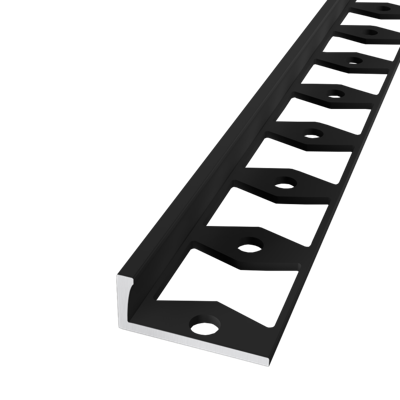 Küberit - In-egaliseer eindprofiel 307 tot 6mm PVC zwart (250 cm)