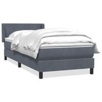 Boxspring met matras fluweel donkergrijs 90x210 cm - thumbnail