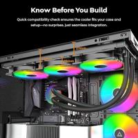 Montech lightflow argb 360 waterkoeling (zwart) - thumbnail