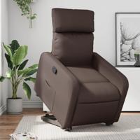 Sta-op-fauteuil verstelbaar kunstleer bruin - thumbnail