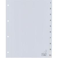 Tabbladen Filex 4-gaats 410N 1-10 genummerd grijs PP - thumbnail