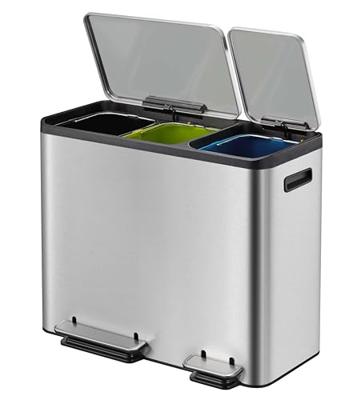 EKO pedaalemmer ecocasa 3x15 l matzilverkleurig