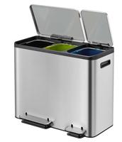 EKO pedaalemmer ecocasa 3x15 l matzilverkleurig - thumbnail