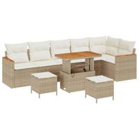 Tuinbankenset 9 pcs Beige poly rattan - thumbnail