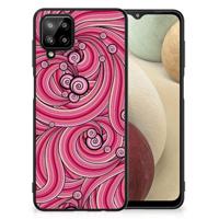 Samsung Galaxy A12 Leuk Telefoonhoesje Swirl Pink - thumbnail