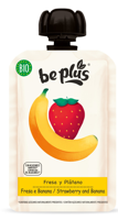 Be Plus Knijpfruit Strawberry & Banana - thumbnail